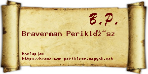 Braverman Periklész névjegykártya